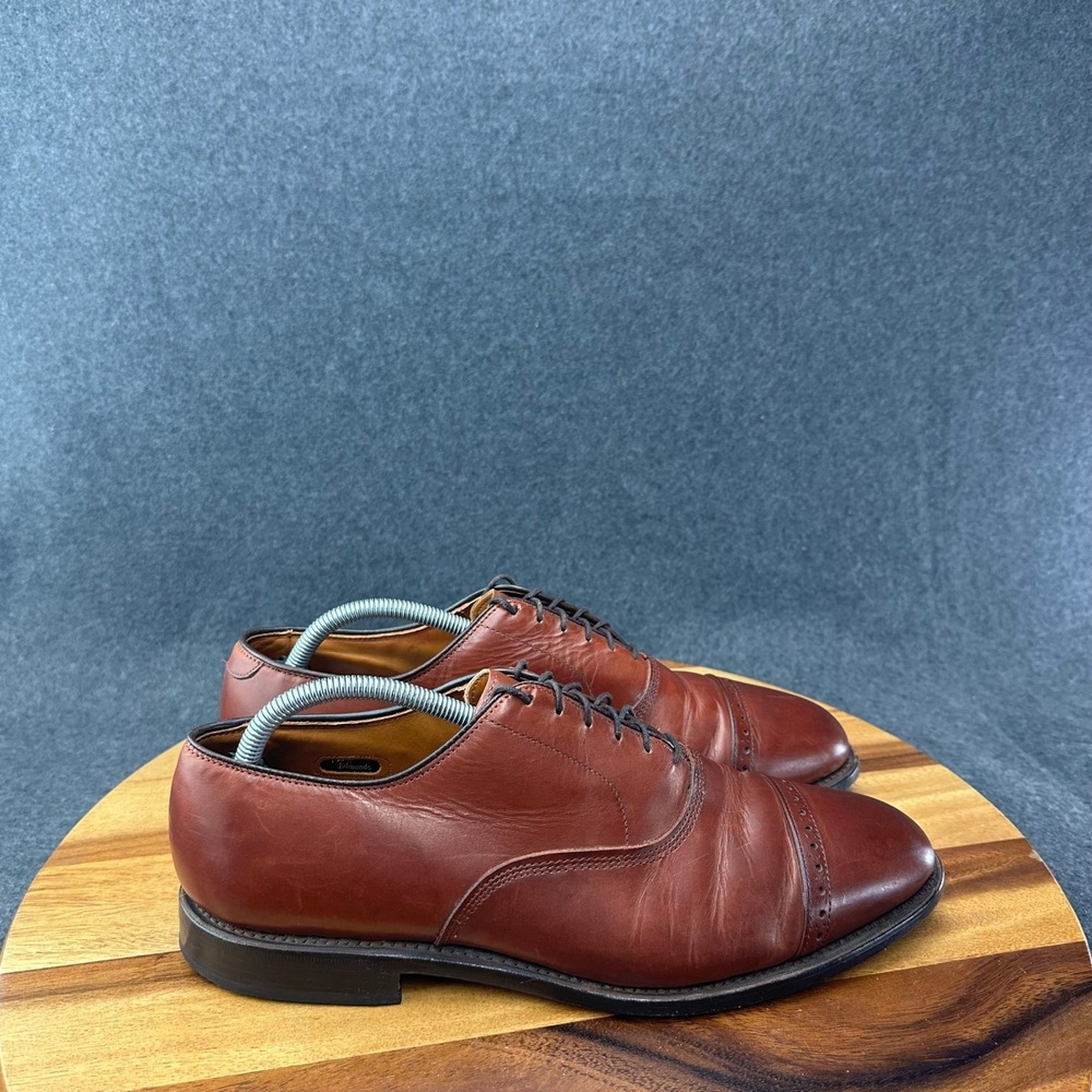 Allen Edmonds Byron Brown Leather Cap Toe Oxford Brogue Dress Shoes Mens 10 D‎
